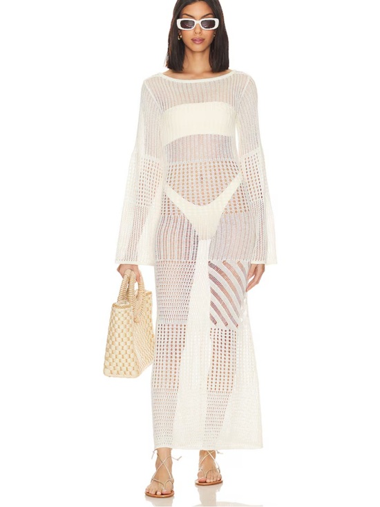 L'Academie Other - L'Academie Evea Crochet white Maxi knit dress swim coverup resort wear vacation